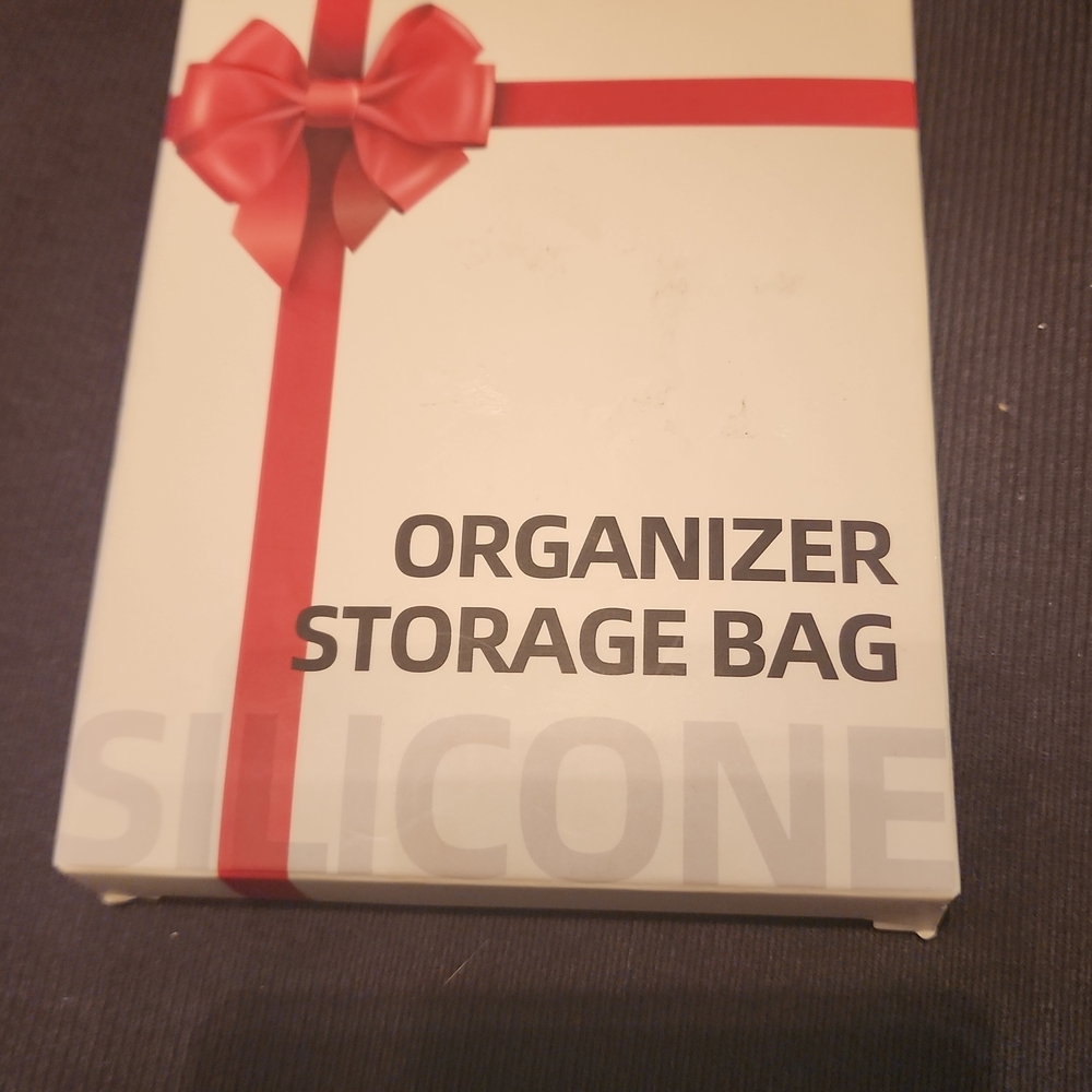 Silicone Organizer Storage Bag - Red and White
